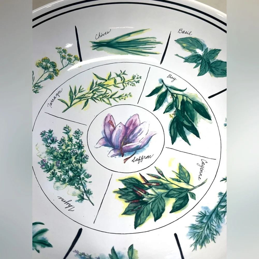 Vintage Williams Sonoma Botanical Herb Large Pasta/Salad Bowl